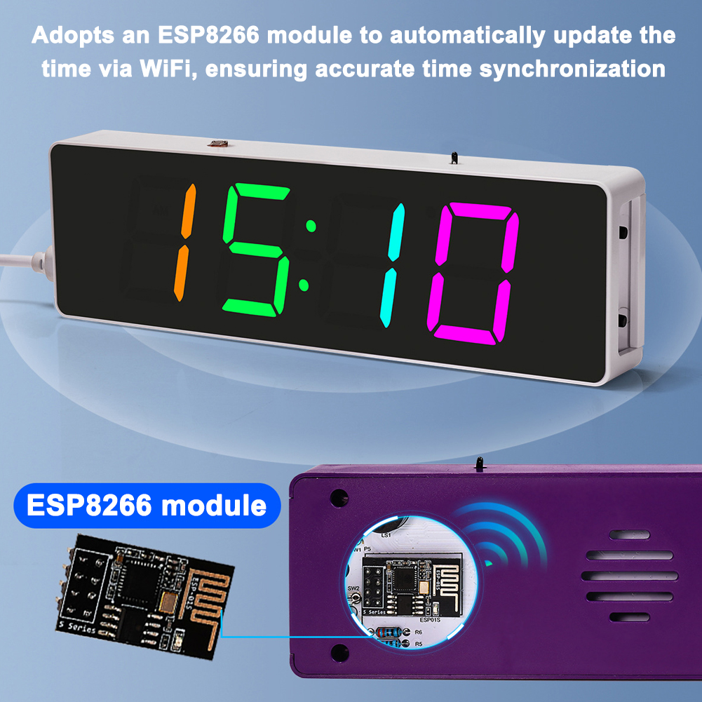 ESP8266 IoT Colorful WiFi Cloc - Home Automation Diy ulasan dan harga